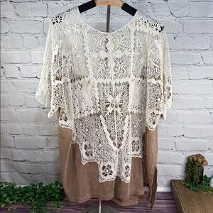ANTHROPOLOGIE RYU: Crochet Lace Poncho S/M Oversized